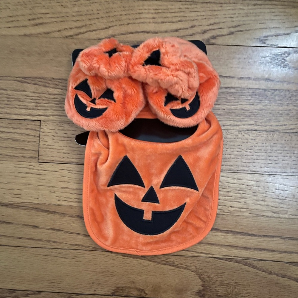 Vibrant Orange and Black Halloween Pumpkin Costume for Infant
